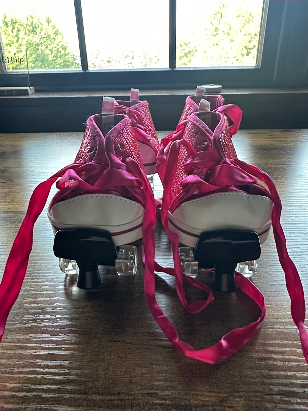 Build a Bear Pink Roller Shoes with Ribbon Laces